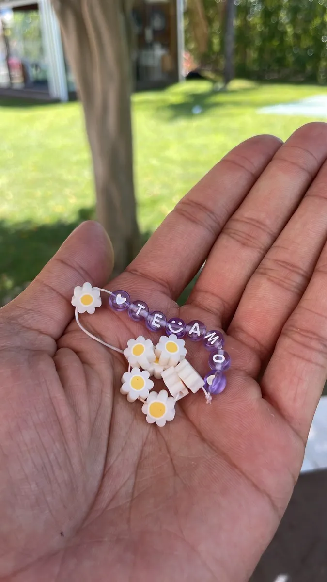 Handmade bracelet created during a craft workshop